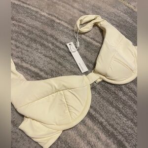 MYRASWIM Cream Underwire Bikini Top Women’s Small Structured Swim Top NWT